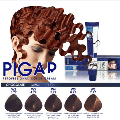 رنگ مو پیگار PIGAR بدون سولفات و کم آمونیاک سری شکلاتی