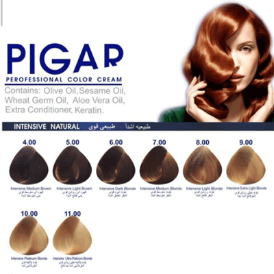 رنگ مو پیگار PIGAR بدون سولفات و کم آمونیاک سری طبیعی قوی