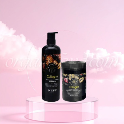 پک ویژه شامپو و ماسک مو بدون سولفات کلاژن Collagen Hair Shampoo & Hair Mask