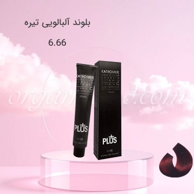 رنگ موی کاترومر KATROMER بلوند آلبالویی تیره 6.66 سری آلبالویی